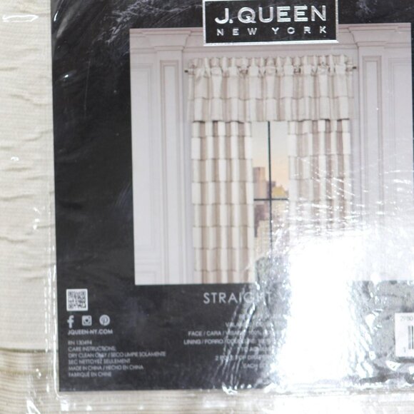 NWT J. Queen New York Straight Valance Patterned Flax Brown 18"x88 - Picture 5 of 6